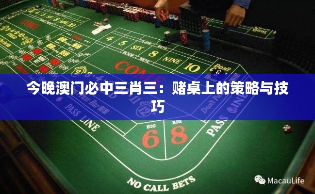 今晚澳门必中三肖三:赌桌上的策略与技巧
