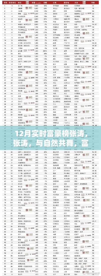 张涛,与自然共舞的心灵探险家,荣登12月实时富豪榜