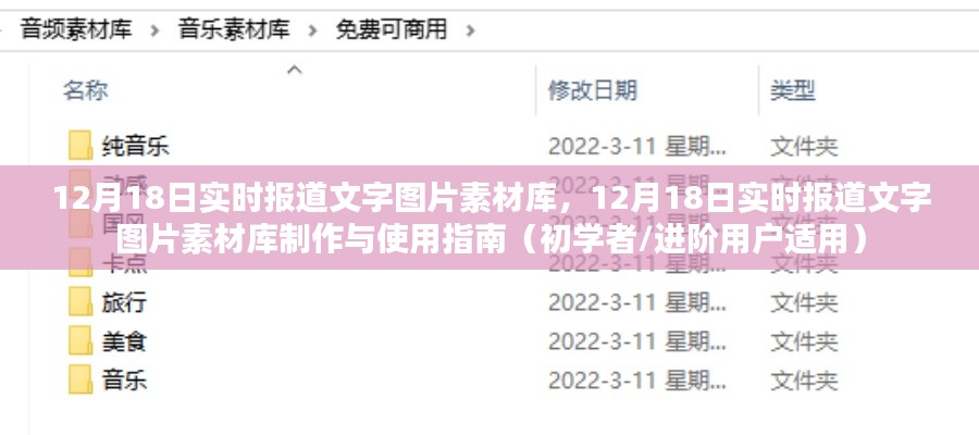 12月18日实时报道素材库制作与使用指南,文字图片素材全攻略(适合初学者与进阶用户)