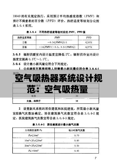 空气吸热器系统设计规范:空气吸热量