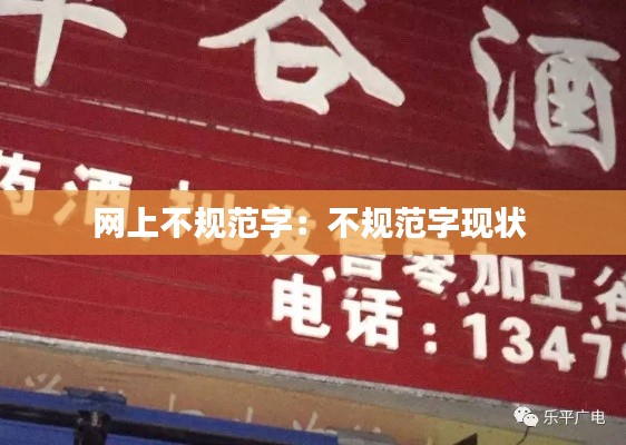 网上不规范字:不规范字现状