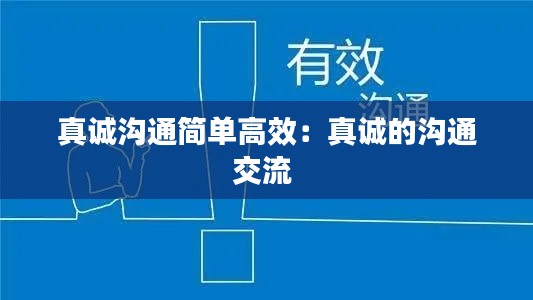真诚沟通简单高效:真诚的沟通交流