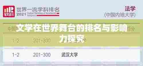 文学在世界舞台的排名与影响力探究