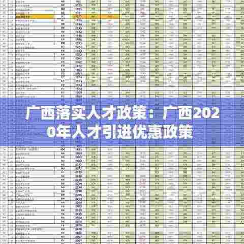 广西落实人才政策：广西2020年人才引进优惠政策 