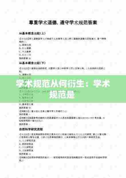学术规范从何衍生:学术规范是