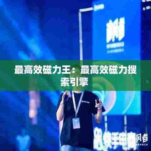 最高效磁力王：最高效磁力搜索引擎 