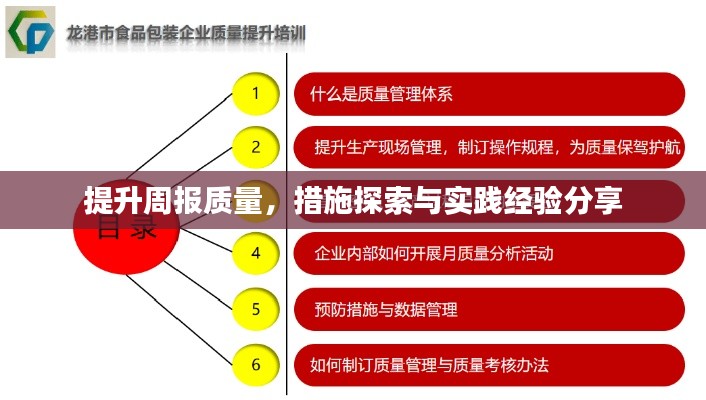 提升周报质量,措施探索与实践经验分享