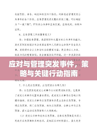 应对与管理突发事件,策略与关键行动指南