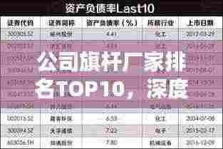 公司旗杆厂家排名TOP10，深度探讨行业领军者
