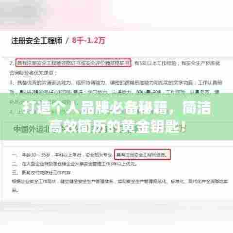 打造个人品牌必备秘籍,简洁高效简历的黄金钥匙!